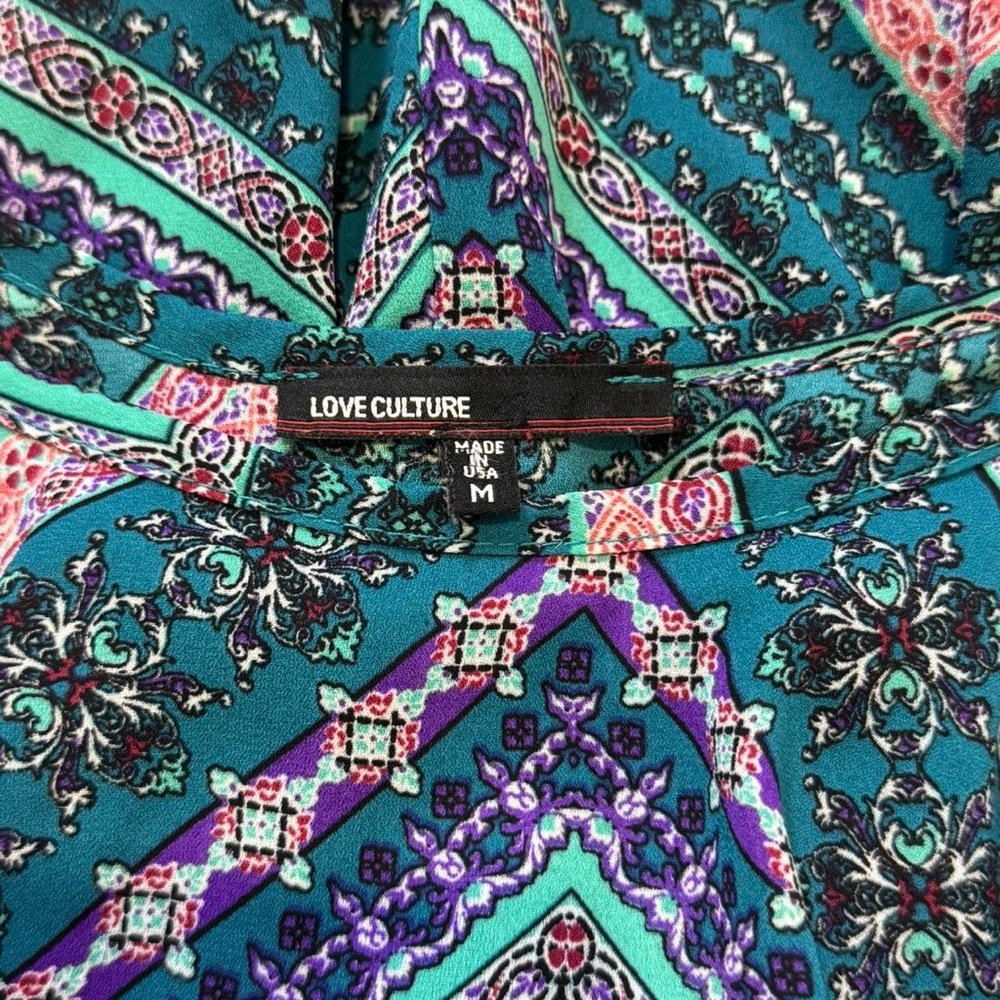 Love Culture Chevron Boho Festival Mini Dress M USA πΊπΈ - Picture 4 of 6